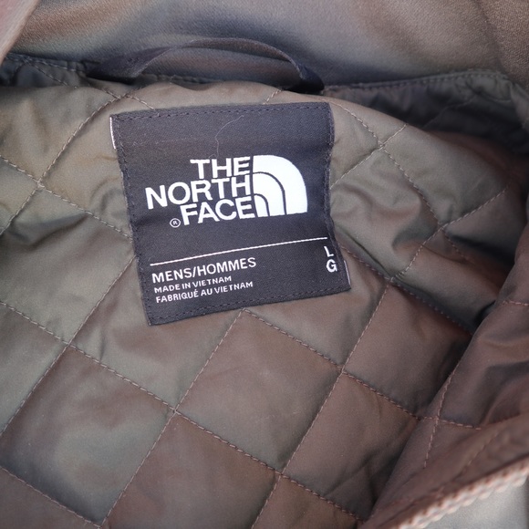The North Face Jacket Mens Military Green Olive Patched Quilted Size Large - Picture 2 of 9